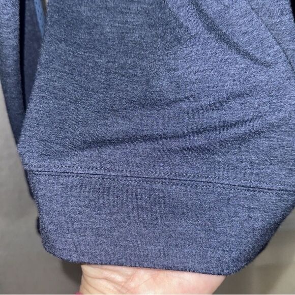 UA S Blue Light Blue Mesh Details Funnel Neck Pullover Sweatshirt Thumb Holes - Picture 9 of 15